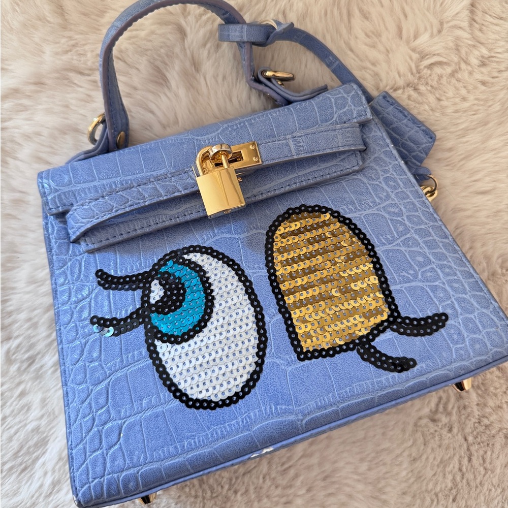 Playnomore Blue Satchel with Textured Detailing (Kelly Style)